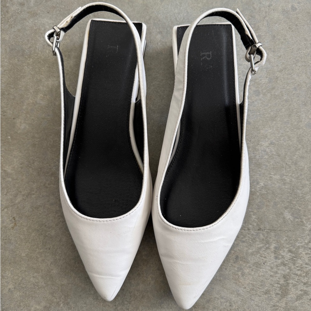 3 for $25 ❤️ // Raid Wide Fit White Slingback Flats